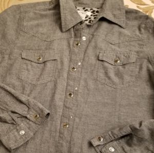 Cato Button-down/Snap Shirt, Size Large